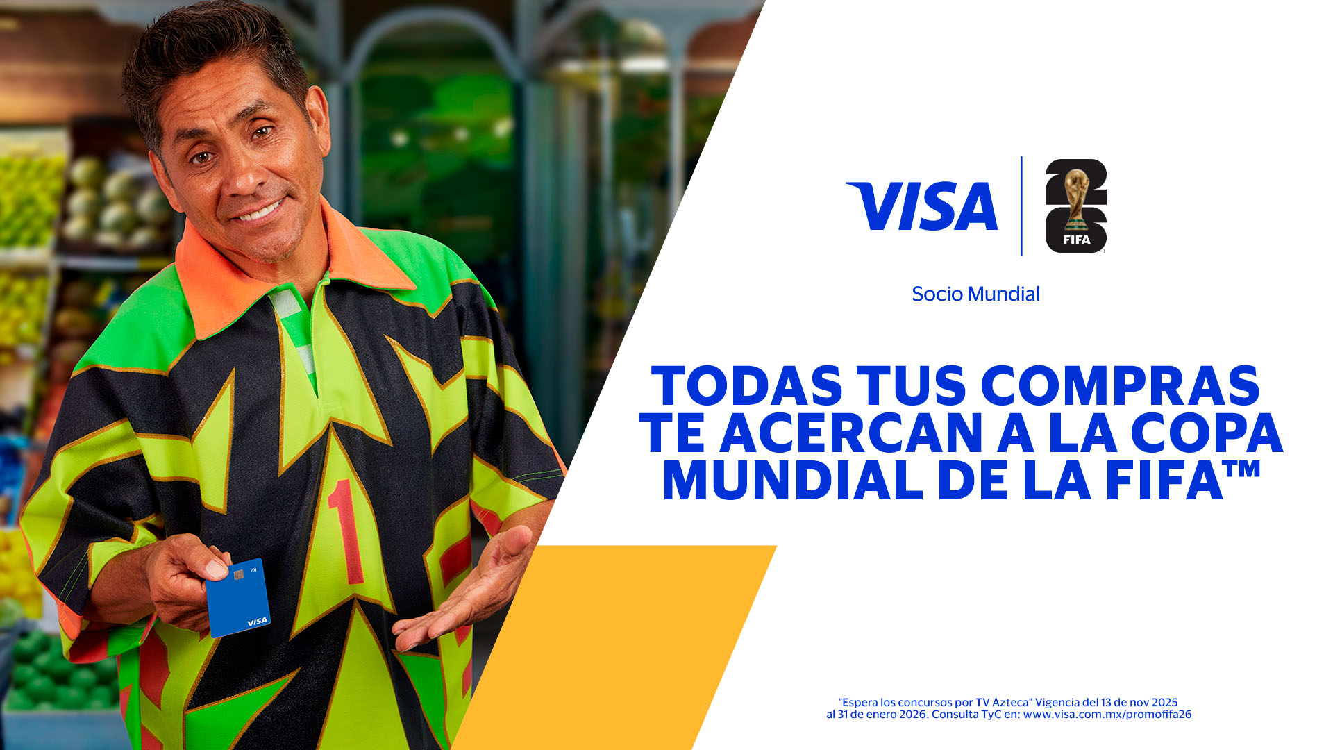 Jorge Campos promociona la campaña de Visa rumbo a la Copa Mundial de la FIFA 2026™