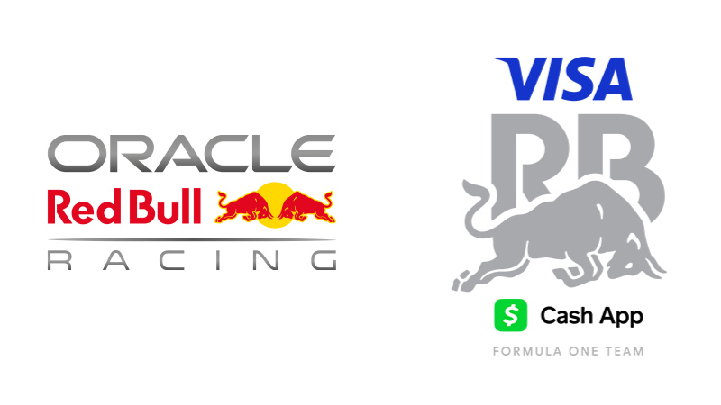 Oracle Red Bull Racing and Visa Cash App RB team 2024 logos 